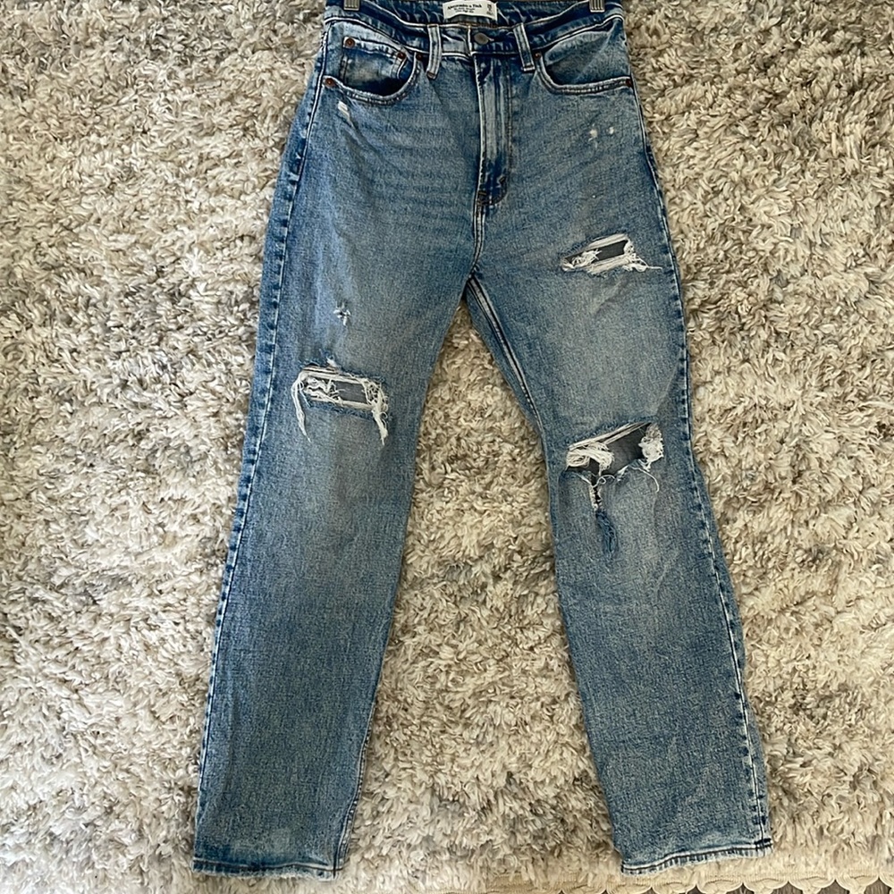 Abercrombie Ankle Straight Ultra High Rise Jeans